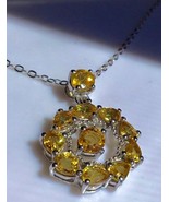 NEW Genuine Yellow Sapphires Wreath Necklace w 2 Articulating Sapphires ... - $124.00