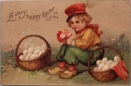 A Very Happy Easter To You Dutch Boy Vintage Postcard PC678 - £9.52 GBP