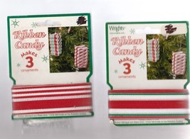 2 Wrights Fabric Ribbon Candy Christmas Ornament Kit  each kit makes three - $8.98
