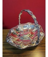 REED AND BARTON ENGLAND SILVERPLATE BASKET WITH HANDLE/BRIDAL BASKET ori... - $2,728.43 MXN