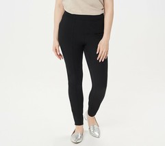 Isaac Mizrahi Live! 24/7 Stretch Ankle Pants w/ Faux Button Hem Black Pl... - £7.54 GBP