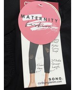new S.O.N.G. Women&#39;s Curvy Skinny Ankle Grazer MATERNITY JEANS sz S blac... - $347.28 MXN