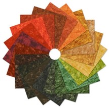 5&quot; Charm Pack Batiks Prisma Dyes Autumn Colorstory Cotton Fabric Precuts M201.19 - £11.77 GBP