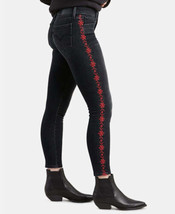 Levi&#39;s Juniors 711 Embroidered Skinny Ankle Jeans Size 30 Color Black - £18.79 GBP