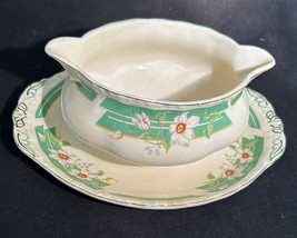 Vintage THE Clematis -  GRINDLEY ENGLAND Floral Gravy Boat - £18.20 GBP