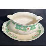 Vintage THE Clematis -  GRINDLEY ENGLAND Floral Gravy Boat - $22.72