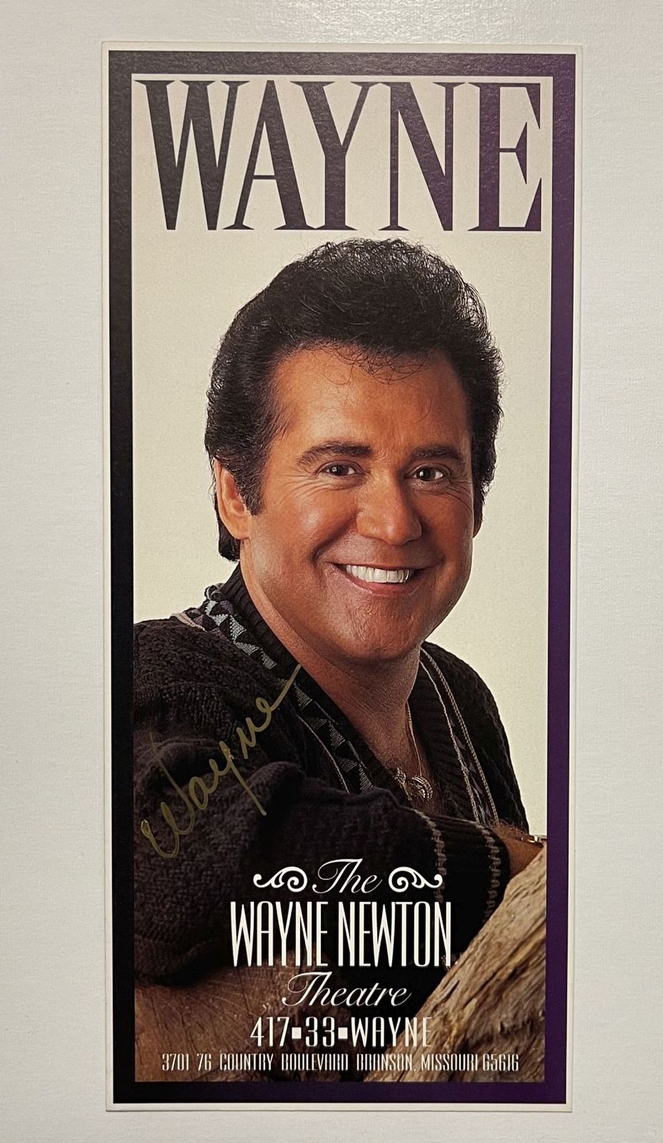 Wayne Newton Autographed Wayne Newton Theater Bookmark - $15.00