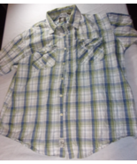 TIMBERLAND CASUAL HOT WEATHER BLUE GREEN WHITE SHORT SLEEVE BUTTON UP SH... - $323.78 MXN