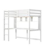 Twin Size Loft Bed with Desk and Shelves for Home Dorm Apartment No Box ... - $6,606.89 MXN