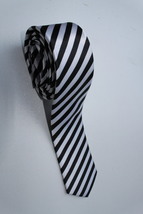 Black White #4 striped 5cm Necktie - $19.99