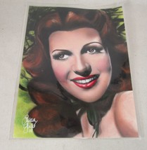 Hand colored Rita Hayworth Photo By Susan Goulet Classic Images Pastel Drawing - £19.48 GBP