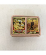 Vintage bicycle themed playing cards in pink metal container  Columbia H... - $27.08 CAD