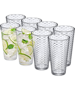 24-Ounce Plastic Tumblers (Set of 8), Plastic Drinking Glasses, All-Clea... - £30.42 GBP