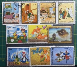 Cartoons Stamps Collection Singles and 1 Block  FREE SHIPPING 101 Dalmat... - $4.50