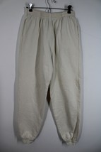 Vtg By Taylor L Natural Cotton Canvas Elastic Waist Sweatpants American ... - £23.92 GBP