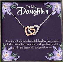 Express Your Love Gifts Proud of Daughter Keepsake Card Inseparable Necklace Pen - £50.27 GBP
