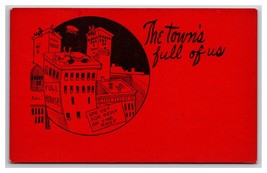 Comic Rooftop Renters The Towns Full of Us Red Background UNP DB Postcar... - $6.88