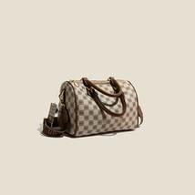 New Womens Leather Bags Grid Handbag Shoulder Bag - £39.49 GBP