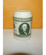 Vintage Money $100 Dollar Bill Coffee Mug Benjamin Franklin Tankard Stein  - £13.99 GBP
