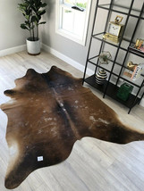 Amazing Small Cowhide Rugs Calf Hide Hair on Cow Hide Animal Skin Tricolor Area  - £110.41 GBP