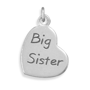 Primary image for Sterling Silver "Big Sister" Heart Charm