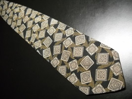 Valentino Cravatte Neck Tie Silk Black Browns Design No 4393 Hand Made in Italy - £10.20 GBP