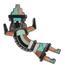 Large 40&#39;s-50&#39;s Zuni Rainbow Dancer pin - £290.92 GBP