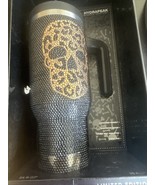 HYDRAPEAK Skull 40oz Voyager Cheetah Print Bling Black Gold 2024 BNWT - $886.12 MXN