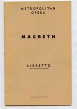 Macbeth Metropolitan Opera Libretto Giuseppe Verdi - £14.01 GBP