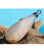 Vintage Pearl Shell Teardrop Pendant Large Creamy White Iridescent - £39.92 GBP