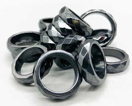 (set Of 50) Faceted Hematite Magnetic Rings - £165.73 GBP