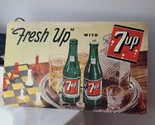 VINTAGE 1949 Fresh Up with 7UP CARDBOARD BACKED SODA POP PAPER POSTER 34... - $399.95