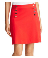 Three Dots Womens Button Bib Mini Skirt Size X-Large Color Red - £58.97 GBP