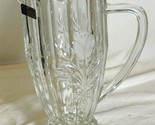 Hand Cut Crystal Pitcher Floral Pattern W. Germany - $84.15