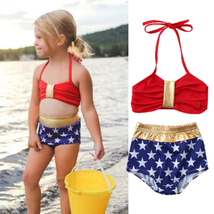 NEW Wonder Woman Girls Bikini Swimsuit 4th of July Patriotic - $5.99+