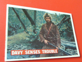 1956  TOPPS   DAVY  CROCKETT   DAVY  SENSES  TROUBLE  # 28   ORANGE  BAC... - $34.99