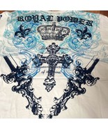 NWT Y2K Ablanche White XL 100% Cotton Embroidered ROYAL POWER Cross And ... - €38,66 EUR