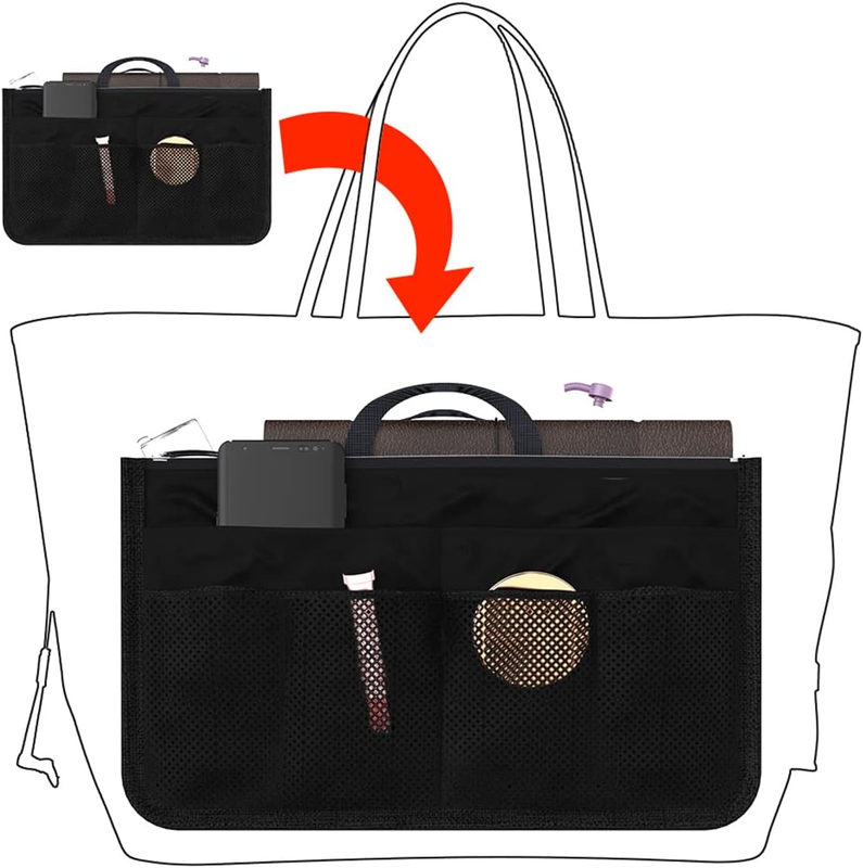 US Large Capacity Purse Organizer Nylon Multiple Pockets Handbag Organizer with  Item image 2