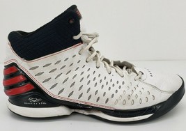 Adidas Derrick Rose Mens Size 9 Basketball Shoes White Black - £33.16 GBP