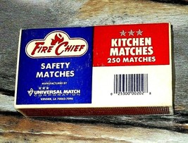 VINTAGE EMPTY FIRE CHIEF SAFTEY MATCHES KITCHEN SYLE MATCHES BOX WAS 250... - £9.66 GBP