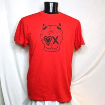 Men&#39;s Shirts Graphic T-Shirt Skull Horns for Men Red Large - £7.59 GBP