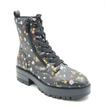 Guess Women Block Heel Combat Boots Fearne Size US 11M Black Floral - £46.39 GBP