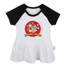 Looney Tunes Design Newborn Baby Girls Dress Toddler Infant 100% Cotton Clothes - £10.33 GBP