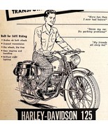 Harley Davidson 125 Motorcycle 1949 Advertisement Dirt Bike Automobilia ... - €25,86 EUR