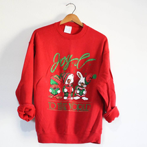 Vintage Joy To The World Holiday Christmas Seasons Greetings Sweatshirt Large - £29.32 GBP
