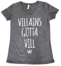 Next Level Women&#39;s Gray T-Shirt Villains Gotta Vill Size Medium V-Neck - $5.63