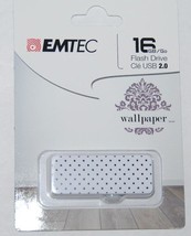 Emtec 16 GB Flash Drive USB 2.0 Wallpaper White NEW - $5.15