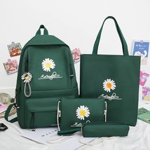 4Pcs/Set Women School Backpacks Schoolbag  Canvas For Teenagers Girls Student Co - £34.04 GBP