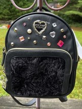 Betsey Johnson Black Medium Jewel Studded School Backpack BM19640 - $77.22