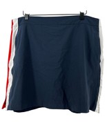 Lady Hagen Women 16 Side Stripe Woven Skort Dark Navy Blue HydroDri Golf Tennis - $14.52